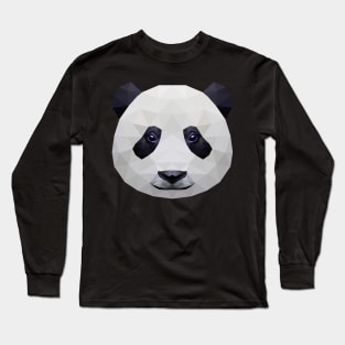 Pixelated Panda Face Nerd Animal Lover Gift Long Sleeve T-Shirt